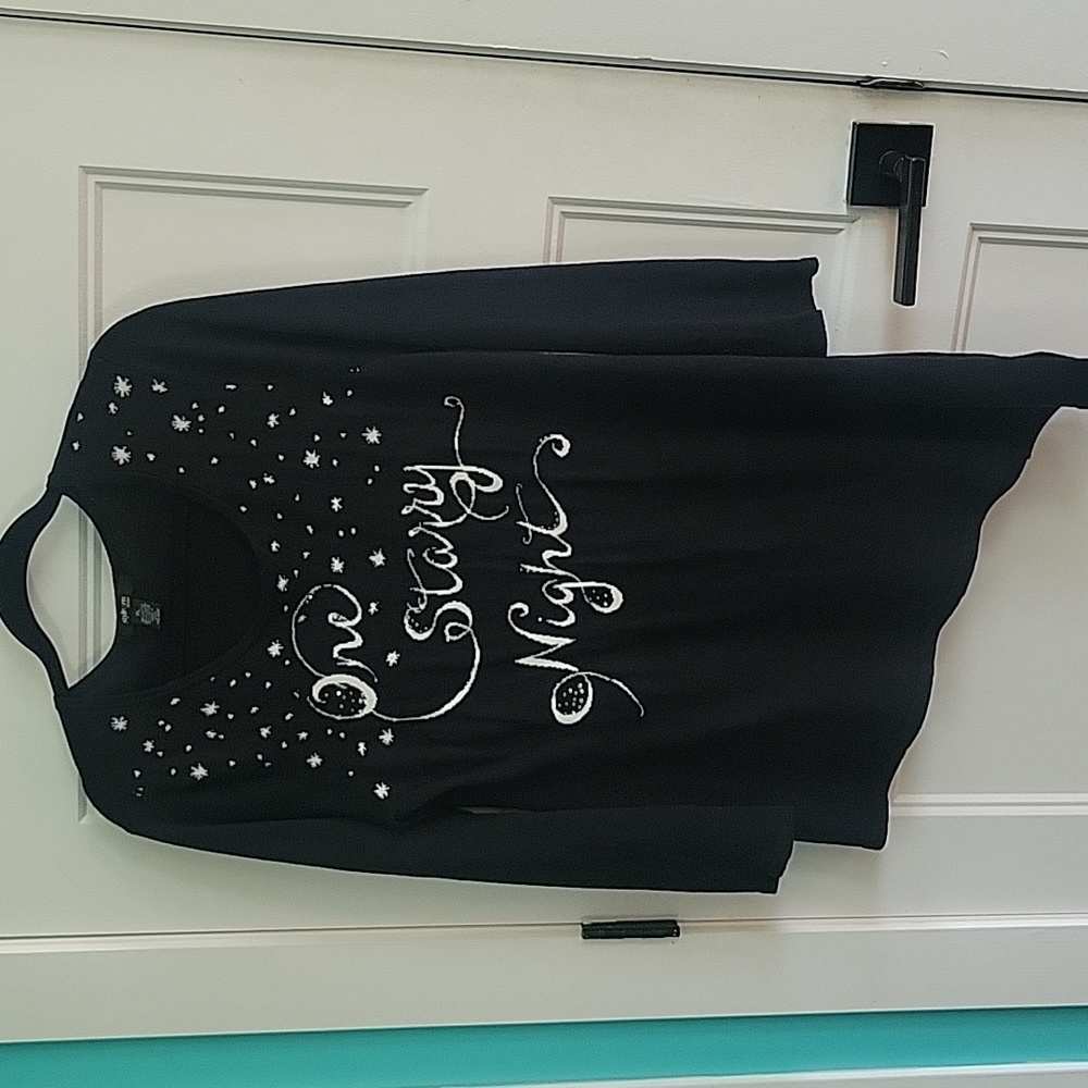 Style & Co One Starry Night lightweight sweater Petite large will fit wm Medium